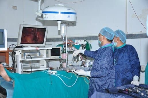 Laparoscopic surgery in the operating theatre