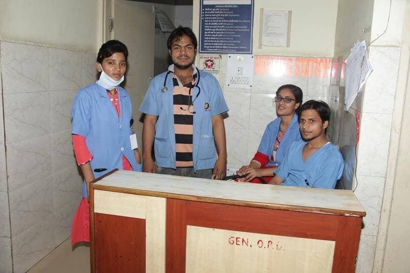 OPD nursing station with the care team on duty